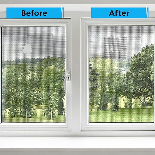 Black Window Screen Repair Tape, 4 in X 20 FT (240IN) Kit for Windows or Doors, Strong Adhesive Patch Fiberglass Mesh Repair
