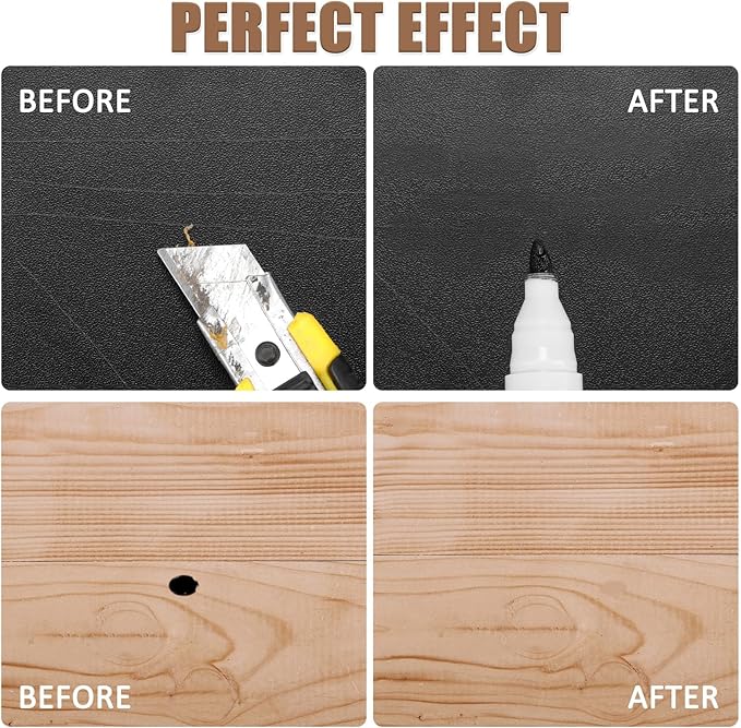 SEISSO Furniture Repair Kit, 12 Colors Furniture Touch-up Markers and Wood Fillers Sticks for Stains, Scratches, New Upgrade Furniture Touch Up Kit - Restore Wooden Table, Cabinet, Floors, Door
