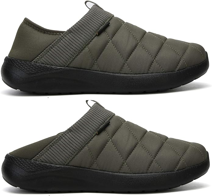 KUBUA Slippers for Men and Womens Indoor House Shoes Plush Slip on Outdoor Garden Loafers