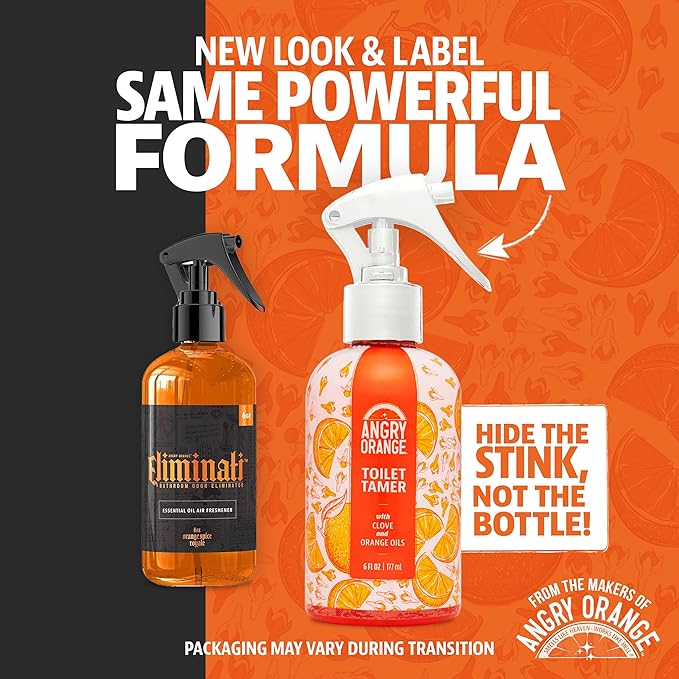 ANGRY ORANGE Toilet Tamer Bathroom Spray - Citrus Orange Spice - 6 oz