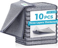 10 Pcs New Upgrade 3-Layer Non Scratch Wire Dishcloth,Wire Dishwashing Rag, Non-Scratch Wire Dishwashing Rags for Wet and Dry, Kitchen Cleaning Dish Rags for Cookware,Sinks, Dishes,Stove