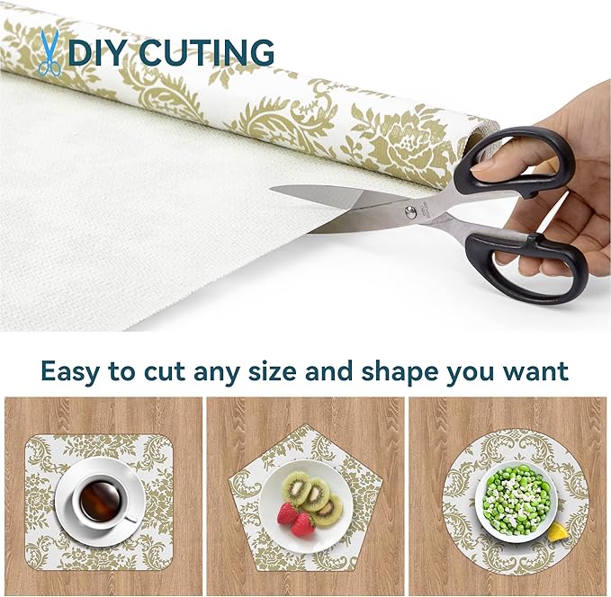 Shelf Liner Non Adhesive, 12 Inch x 10 Feet Cabinet Liners for Pantry Drawer Vanity, Drawer Liners Strong Grip Non Slip Waterproof, Shelf Liners for Kitchen Cabinets