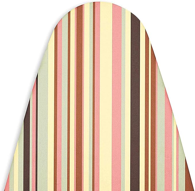 Encasa XO Ironing Board Cover and Pad - Thick 4mm Felt, Heat & Scorch-Resistant, Fits Medium Boards 42"x14", Elastic Bungee Cord Tightening, Easy Fit, Stain-Safe Dye, Multistripe