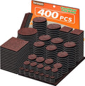 Felt Furniture Pads 400 Pieces, Furniture Pads for Hardwood Floors, Floor Protectors for Furniture Legs, Felt Pads for Furniture, Many Large Sizes Brown