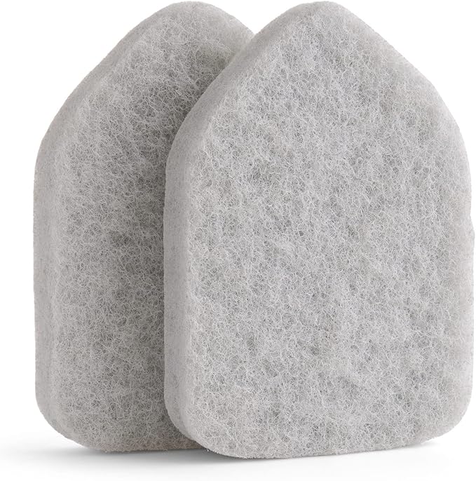 Replacement Scrubber Refill for Moku Home Extendable Tub Tile Shower Brush for Cleaning Non-Scratch (2X Scrubber Sponge Gray)