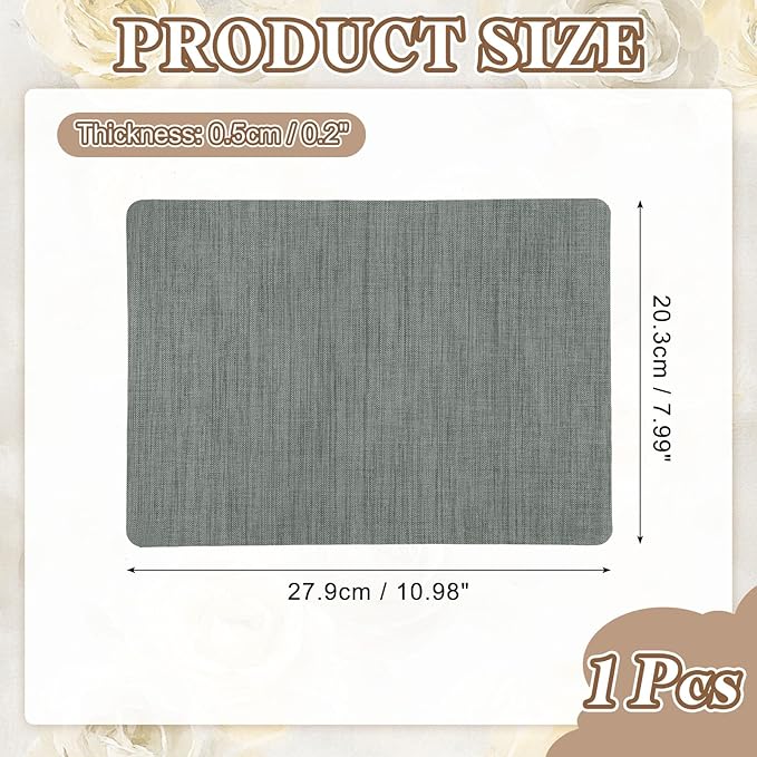 PATIKIL Linen Repair Patch, 8 x 11 Inch Self-Adhesive Linen Fabric Repair Patches for Sofa Couch Clothes Handbag Tents Car Seats Furniture, Dark Gray