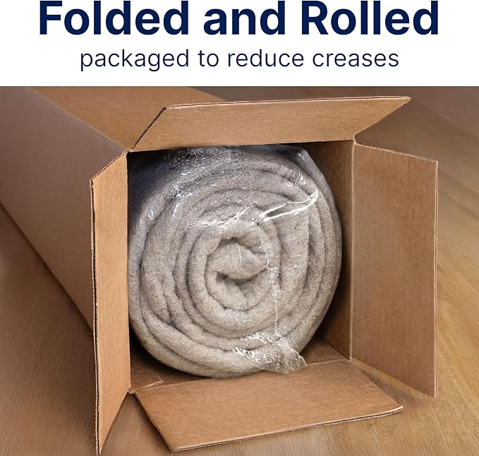 RUGPADUSA - Eco-Plush - 6'x8' - 3/8" Thick - 100% Felt - Extra Cushioned Rug Pad - Available in 3 Thicknesses, Many Custom Sizes