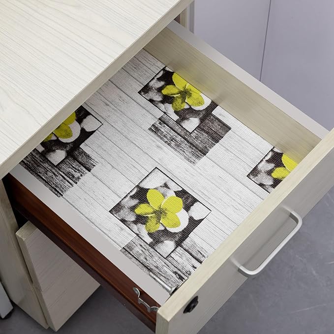 Shelf Liner 18" W x 96" L Non Adhesive Kitchen Drawer Liner, Waterproof Shelf Liner Durable Anti-Slip for Kitchen Cabinets