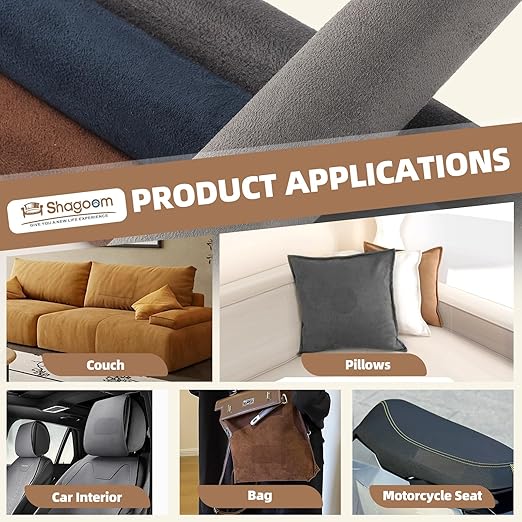 Suede Repair Patch, 17X158 Inch Fabric Large Repair Tape, Self-Adhesive Patches for Furniture, Sofa, Car Interior, Shoes, Hand Bag, Clothing (Grey, 17X158 Inch)