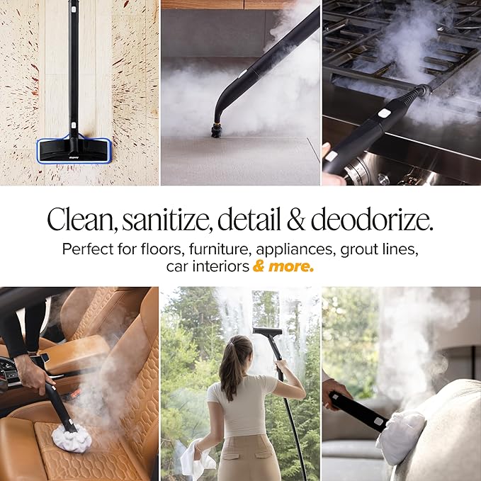 Dupray Neat Plus Steam Cleaner with 40-piece Accessory Kit - Powerful multi-purpose steamer designed for deep cleaning floors, upholstery, grout, and more. *Kills 99.9% of Bacteria & Viruses