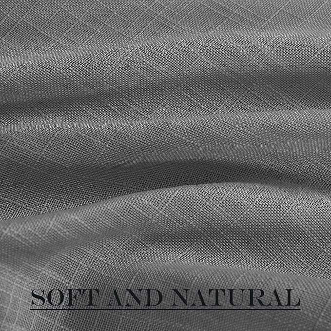 NICETOWN French Door Curtain with Bonus Tieback, Casual French Window Covering Sheer Drapes for Balcony 25 Inches Wide by 72 Inches Long, Front Back Door Shade for Bathroom, 1 PC, Dark Grey