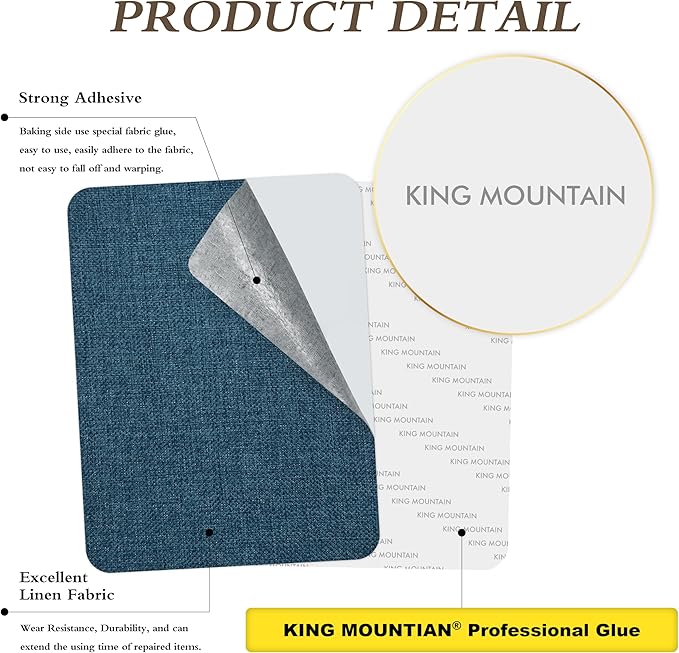 Coarse Linen Repair Patches, Self-Adhesive Linen Fabric Patches, 8X11 inch 2 PCS, Multi Color, Can be Used for Linen Sofa Repair and Linen Clothes Repair(8" x 11"-2PCS,Dark Blue)