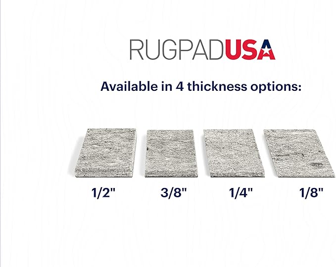 RUGPADUSA - Dual Surface - 2'x6' - 3/8" Thick - Felt + Rubber - Enhanced Non-Slip Rug Pad - Adds Comfort and Protection - for Hard Surface Floors