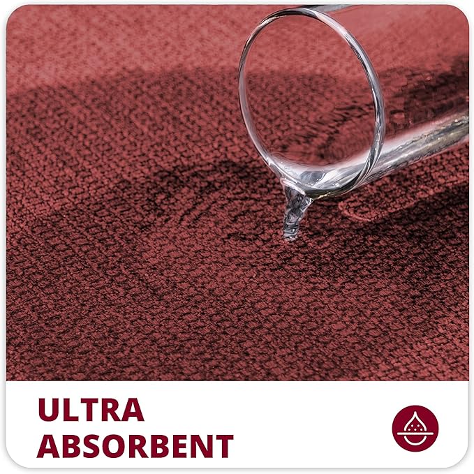 Bath Mat,Ultra Thin Bathroom Runner Rugs,Large Bath Mats for Bathroom,Quick Dry,Non-Slip,Machine Washable,Low Pile,Bath Rug,Shower Outside,Sink,Home Decor Accessories.Red,2'x5'（24x60inch）