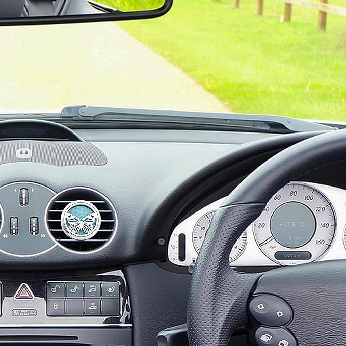 Car Diffuser Vent Clip 30mm Aromatherapy Essential Oil Automotive Diffuser Air Fresheners Vent Clips Car Accessories for Women Birthday Gifts (Butterfly)