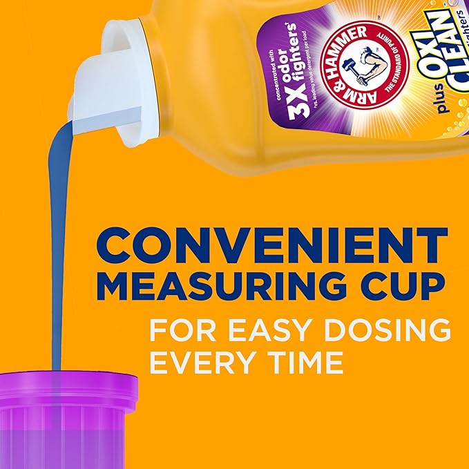 ARM & HAMMER Plus OxiClean Odor Blasters Fresh Burst, 77 Loads Liquid Laundry Detergent, 100.5 Fl oz (Pack of 2)