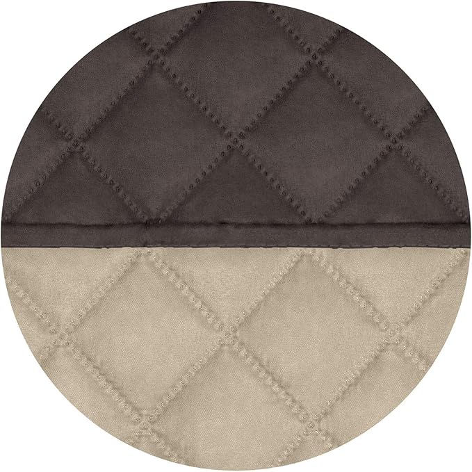PureFit Reversible Quilted Oversized Recliner Sofa Cover, Water Resistant Furniture Protector, Washable Couch Cover with Elastic Straps for Kids, Dogs, Pets (Large, Chocolate/Beige)