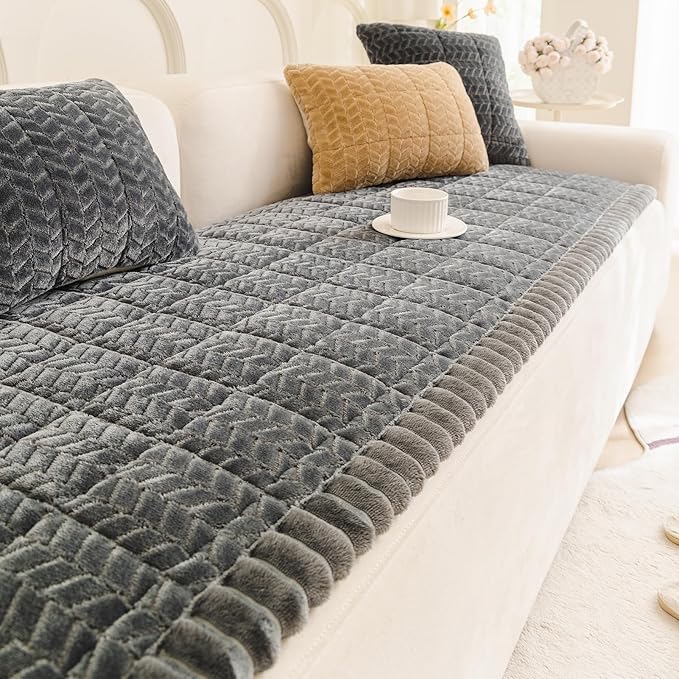 Mivnue Pet Couch Cover Protector Sofa Covers for Pets Washable Non Slip Couches and Sofas Dog Mat (Dark Grey, 27.6" x 59.1")