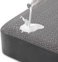 Hanherry 100% Waterproof Full Size Mattress Protector, Grey, Rayon Made from Bamboo, 3D Air Fabric, Cooling, 16 inch Deep Pocket, Noiseless