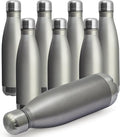 MEWAY 17oz Sport Water Bottle 8 Pack Vacuum Insulated Stainless Steel Leak-Proof Double Wall Cola Shape Water Bottle,Keep Drinks Hot & Cold (Cold Gray,8 Pack)