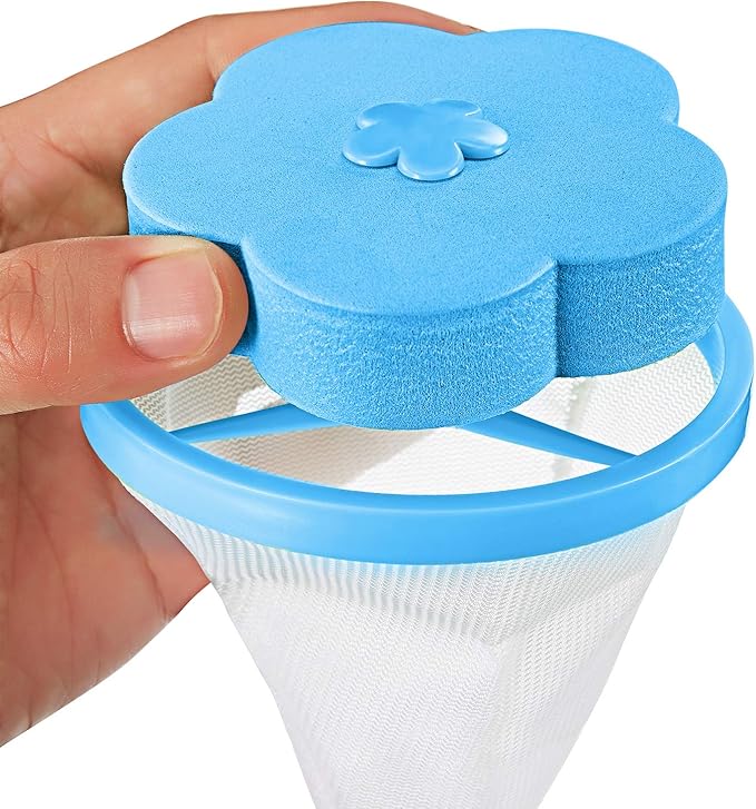 Hestya 4 Pieces Pet Hair Remover for Laundry, Lint Catcher for Washing Machine Laundry Hair Catcher Lint Mesh Bag Reusable Household Filter Net Pouch Floating Traps