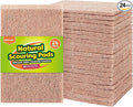 Natural Sisal Non-Scratch Scouring Pads, 24Pcs Plant Based Household Scour Pads for Kitchen, Garage and Outdoors, Cellulose Multipurpose Scrubbies for Cleaning