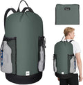 BALEINE 120L Laundry Bag Backpack, 900D Oxford Fabric Large Travel Laundry Bags with Shoulder Straps and 2 Mesh Pockets for College Dorm, Apartment, Laundromat (Dark Grey, 120L)