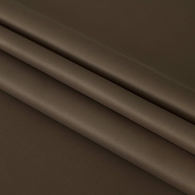 DWCN French Door Curtains – Rod Pocket Thermal Blackout Curtain for Doors with Glass Window, Kitchen and Patio Doors for Privacy, 25 X 40 Inch Length, 1 Curtain Panel with Tieback, Brown