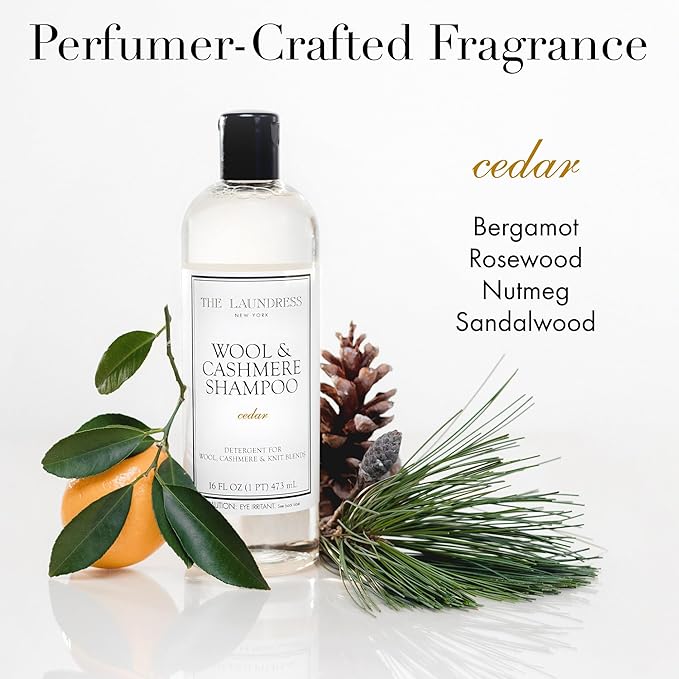 The Laundress Wool & Cashmere Shampoo, Double Concentrated, Cedar Scent, Wool Detergent, Wool Wash, Cashmere Shampoo, 16 Fl Oz