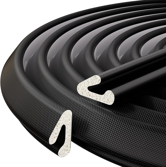 V-Shaped Weather Stripping Door Seal, 33FT Draft Stopper for Doors/Windows, Gaps, Dustproof, Soundproof & Thermal Insulating, Noise-Reducing, Light-Blocking Door Gap Filler