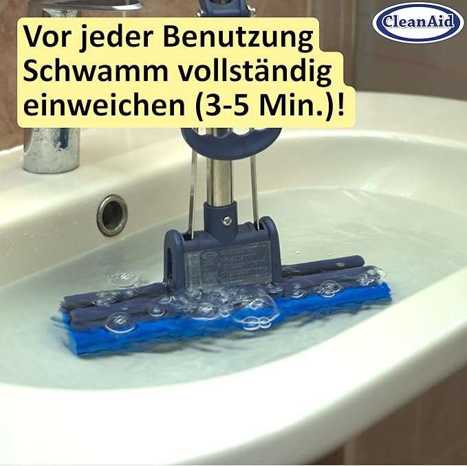 OneTouch GO! Floor Cleaner, Floor Mops, Sponge Mops, Mop with Wringing Function (4 x Refill Sponge)