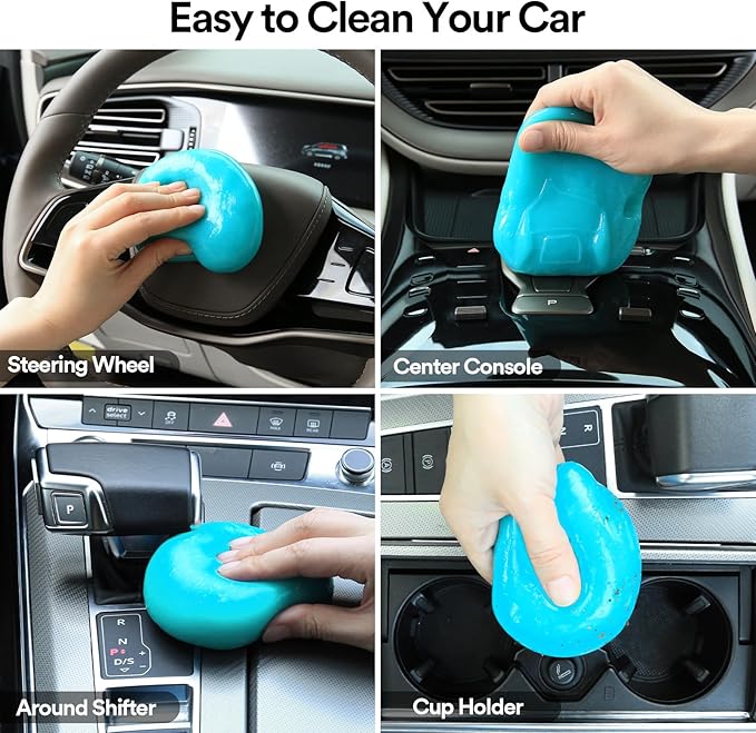 PULIDIKI Car Cleaning Gel for Car Detailing Putty Car Putty Auto Cleaning Kits Car Slime Cleaner Dust Cleaning Gel for Car Interior Cleaner Car Accessories Blue Purple (2Pack)