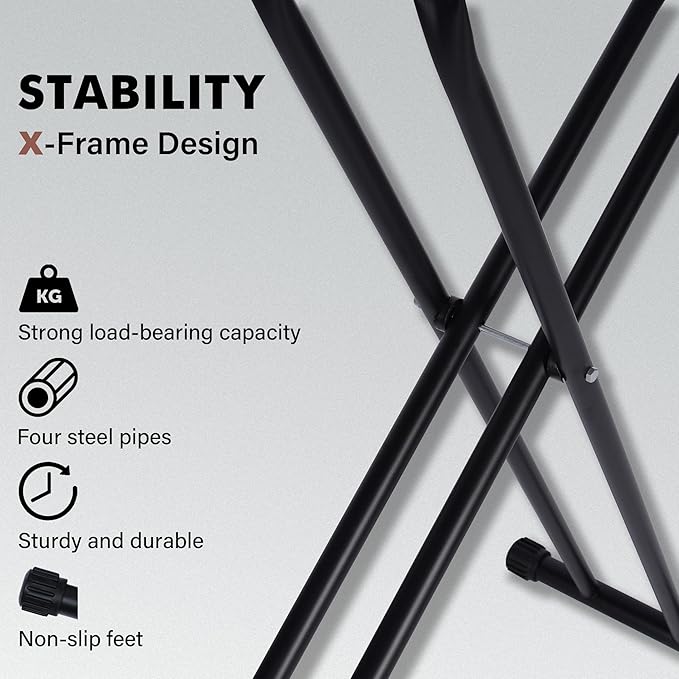 Ironing Board Full Size, Metal Construction Iron Board with Extra Thick Heavy Duty Padded Cover, Stable Structure, Anti-Skid Feet