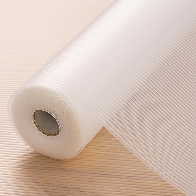 Shelf Liner Non Slip,Non Adhesive Cabinet Liner,Waterproof Drawer Liner,Food-Grade EVA Material for Kitchen Cabinets,Drawers,Refrigerators-Odorless & Easy to Cut-12 x 60 inches,Thickened