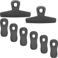 COOK WITH COLOR Bag Clips, Heavy Duty Chip Clip and Refrigerator Magnet Clips for Food Storage with Air Tight Seal Grip for Snack Bags and Food Bags (Grey, Pack of 8)