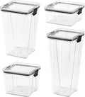 Food Storage Containers 4pack Plastic BPA Free shatterproof Freezeable Dishwasher Washable Environmentally Friendly and Recyclable Sealed Storage Containers Food Storage
