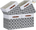 Temary Cube Storage Bins 13x13 Cubes Storage Bins for Shelf, 4 Pack Cube Storage Bins for Organizing Storage Basket with Handles(Grey Lattice)