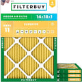 Filterbuy 14x18x1 Air Filter MERV 11 (MPR 1200) Allergen Defense Replacement (4-Pack), Electrostatic Pleated HVAC AC Furnace Filters, Made in USA (Actual Size: 13.50 x 17.50 x 0.75)