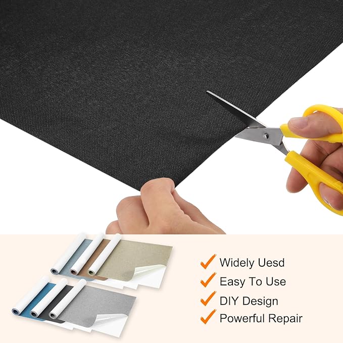 Repair Patches Self-Adhesive DIY Repair Patch Linen Gear Patch for Sofa, Furniture, Chair, Clothing, Tents, 17x79 Inch, Dark Blue