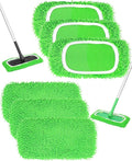 Reusable Wet Pads Refill for Swiffer Sweeper Mop, Dry Sweeping Cloths & Wet Mopping Cloths for Household Cleaning, Washable Microfiber Pads for Wood Floors, 6 Pack