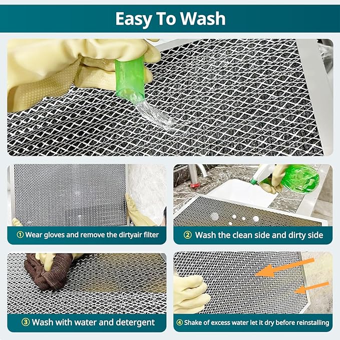 Torjim 12x12x1 MERV8 Washable & Reusable Electrostatic Air Filter - AC/HVAC Furnace Filter, Permanent, Easy Install