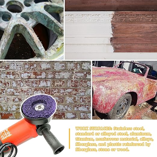 12 Pack 4-1/2" x 7/8" Strip Discs Stripping Wheel Fit Angle Grinder Clean and Remove Paint Coating Rust Welds Oxidation