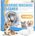 Washing Machine Cleaner Tablets 24 Pack, Formulated for Pet Owners, Deodorizer, Work with Top & Front Load, HE, Deep Cleaning Descaler, Removes Residue and Odors, Septic Safe