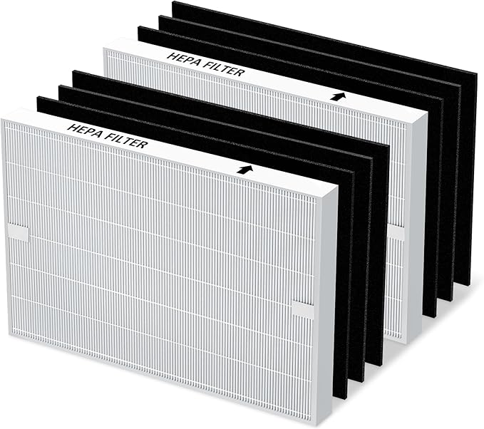 AP-1512HH Filter Replacement for Coway Airmega AP-1512HH and Airmega 200M Air Purifiers, 2 HEPA and 6 Carbon Filters Set, Compared to Part # 3304899
