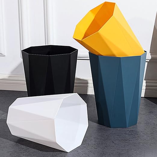 2 Pack Bathroom Trash Can 2.6 Gallon Small Garbage Can Waste Basket for Bedroom Office Dorm, Blue Black