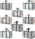 Heavy Duty 93L (24.5 Gallon) Stackable Storage Bins with Fully Openable Lids,Moving Bags Heavy Duty, Clear Plastic Totes for Moving Storage, Home Organization, Closet, Dorm Room. 8 pack
