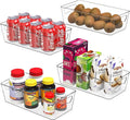 Simple Houseware Clear Storage Bins Organizer for Freezer / Fridge / Pantry, 12'' x 6.2'' x 3.4'', 4 Packs