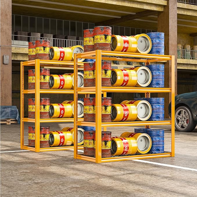 REIBII 40" W Garage Shelving 2240 LBS Storage Shelves Adjustable Heavy Duty Shelving 4 Tier Metal Shelves for Storage for Garage Kitchen Pantry Warehouse Basement 40" W × 19.5" D × 59.5" H, 4 Pack