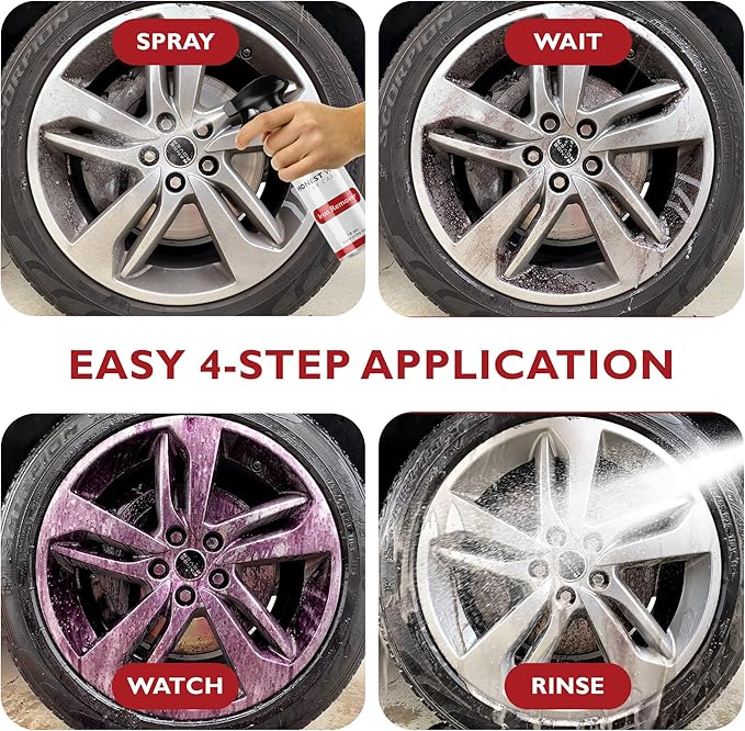 Honest Wash Iron Remover Car Detailing – Powerful Solution for Dissolving Brake Dust, Dirt, and Grime | Visible Reaction for Deep Cleaning | Safe for All Wheel and Surface Types (16 Fl Oz)