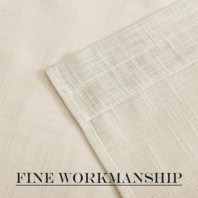 NICETOWN 80 Inches Length Door Curtains with Tieback for Window, Farmhouse Linen Texture Sidelight Semi-Sheer Window Covering French Door Curtains for Closet Doorway, 1 Panel, 26" Wide, Bieg